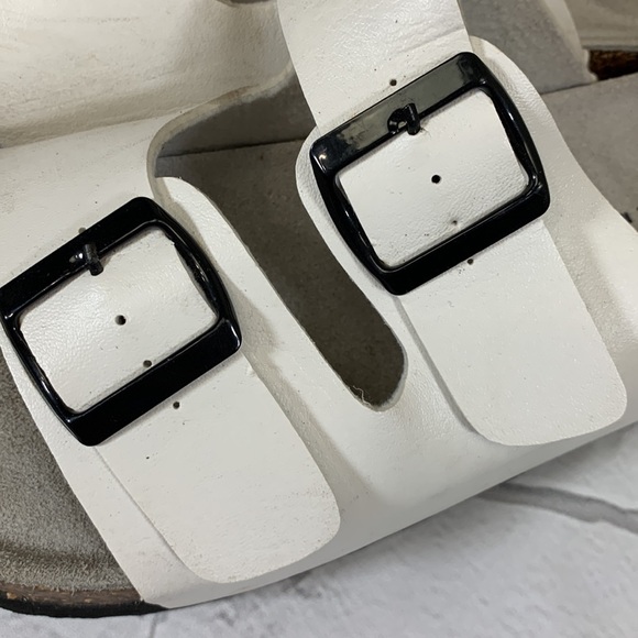 Shviee Slip on cork sandals Double strap buckle White Size 42 Euro - Picture 6 of 10